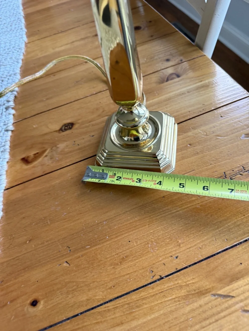Gold-tone Taper Candlestick Table Lamp Tall Brass Finish